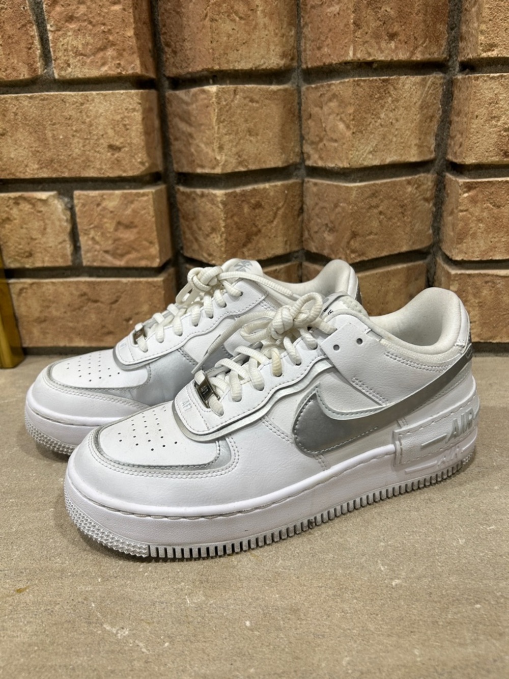 Nike Air Force 1 Shadow Metallic Silver White CI0919-119 Women’s Size 9